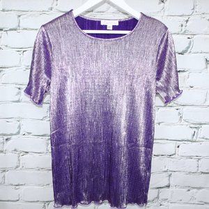 Tradition Vintage Metallic Plisse Short Sleeve